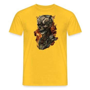 Skull cyborg - Männer T-Shirt - Gelb - Vorne - AI Model Male 178 dark (178cm)