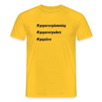 Yoga Every Damn Day - Men's T-Shirt - yellow - Front - AI Model Male 178 dark (178cm)