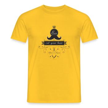 born to cut your hair - Männer T-Shirt - Gelb - Vorne - AI Model Male 178 dark (178cm)