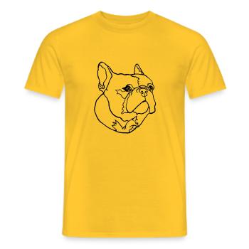 Français bouledogue - T-shirt homme - jaune - Devant - AI Model Male 178 dark (178cm)
