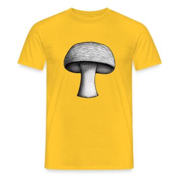 Champignons Champignons Vénéneux Mycologie Terreuse Naturelle 8 - T-shirt homme - jaune - Devant - AI Model Male 178 dark (178cm)
