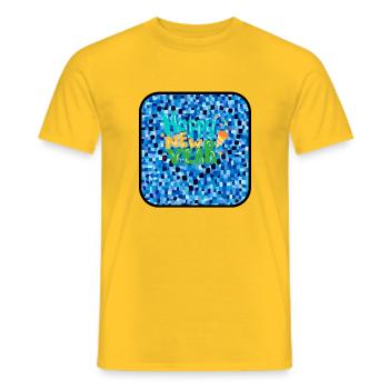 Bonne année, thème coloré. - T-shirt homme - jaune - Devant - AI Model Male 178 dark (178cm)