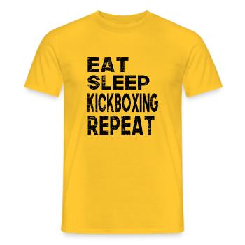 Eat Sleep Kickboxing Repeat - Men's T-Shirt - yellow - Front - AI Model Male 178 dark (178cm)