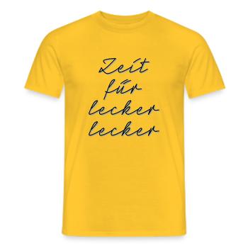 Lecker, Mahlzeit, Drink, Kakao, Kaffee, Saufen - Männer T-Shirt - Gelb - Vorne - AI Model Male 178 dark (178cm)
