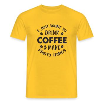 I just want to drink - Men's T-Shirt - yellow - Front - AI Model Male 178 dark (178cm)