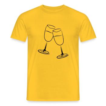 glasses - Men's T-Shirt - yellow - Front - AI Model Male 178 dark (178cm)