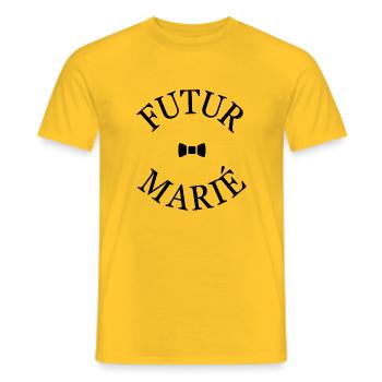 EVG : futur marié - T-shirt homme - jaune - Devant - AI Model Male 178 dark (178cm)