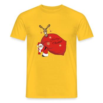 Frohe Weihnachten - Männer T-Shirt - Gelb - Vorne - AI Model Male 178 dark (178cm)