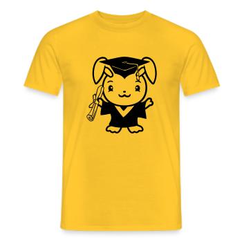 Hase College Schule Abschluss Abitur Zeugnis Süß - Männer T-Shirt - Gelb - Vorne - AI Model Male 178 dark (178cm)