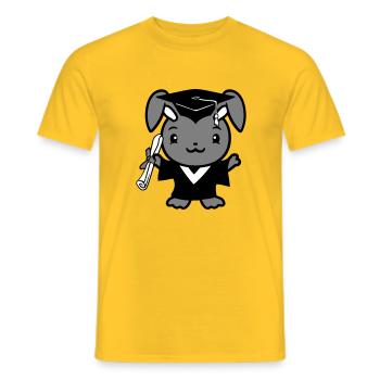 Hase College Schule Abschluss Abitur Zeugnis Süß - Männer T-Shirt - Gelb - Vorne - AI Model Male 178 dark (178cm)