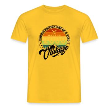 2000 Anniversary Born In 2000 Vintage Retro. Editio - Men's T-Shirt - yellow - Front - AI Model Male 178 dark (178cm)