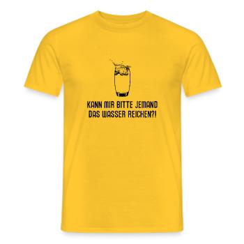 Kann mir jemand das Wasser reichen? ebenbürtig fix - Männer T-Shirt - Gelb - Vorne - AI Model Male 178 dark (178cm)