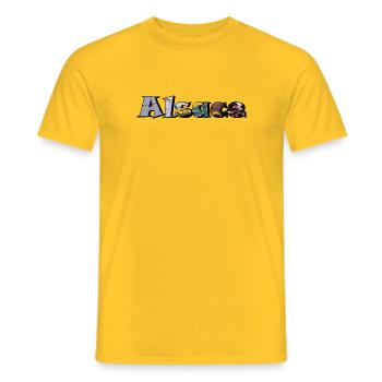 Elsass Straße - Männer T-Shirt - Gelb - Vorne - AI Model Male 178 dark (178cm)