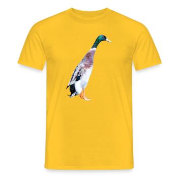 Running ducks are perfect companions for gardeners - Men's T-Shirt - yellow - Front - AI Model Male 178 dark (178cm)