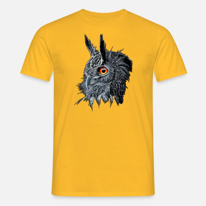 Uhu /Bubo Bubo/Eule - Männer T-Shirt - Gelb
