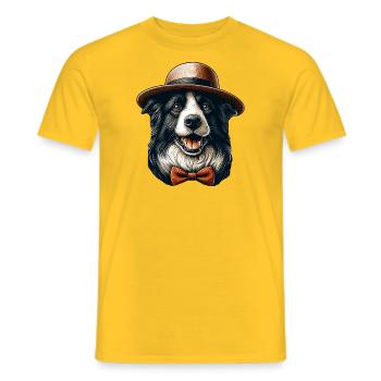 Dessin de Border Collie - T-shirt homme - jaune - Devant - AI Model Male 178 dark (178cm)