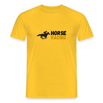 Horse Racing Design - Men's T-Shirt - yellow - Front - AI Model Male 178 dark (178cm)