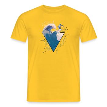 Surfer on the wave - Men's T-Shirt - yellow - Front - AI Model Male 178 dark (178cm)