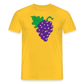 Traube Trauben Wein Illustration Geschenkidee - Männer T-Shirt - Gelb - Vorne - AI Model Male 178 dark (178cm)