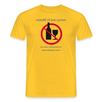 Realität ist eine Illusion - Männer T-Shirt - Gelb - Vorne - AI Model Male 178 dark (178cm)