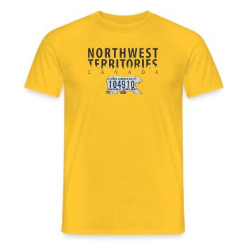 Northwest Territories with Polar bear licence plate - Men's T-Shirt - yellow - Front - AI Model Male 178 dark (178cm)