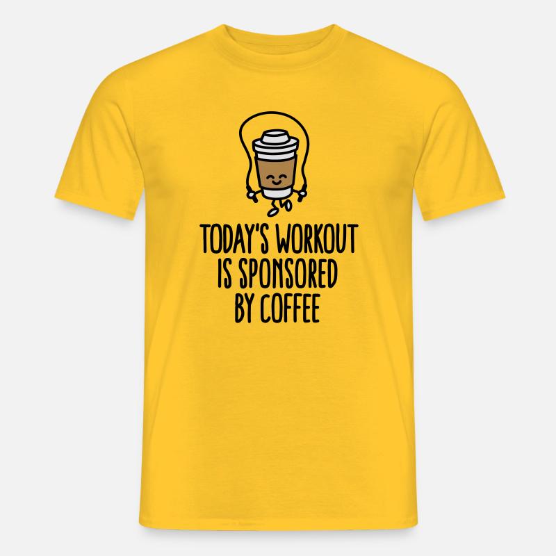 Today's workout is sponsored by coffee - Männer T-Shirt - Gelb