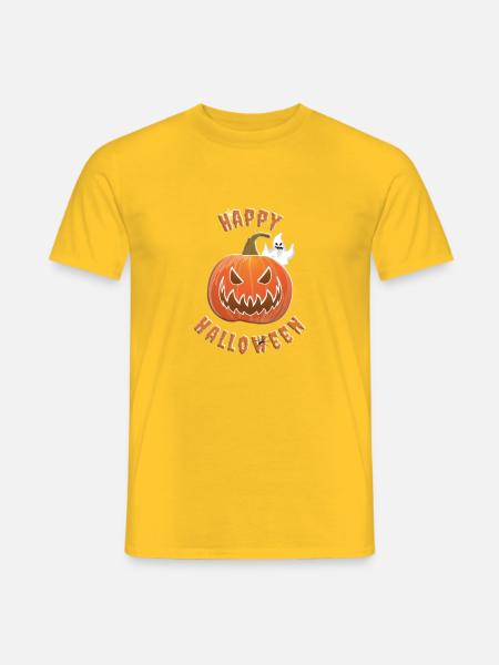 Happy Halloween Kürbis - Männer T-Shirt - Gelb