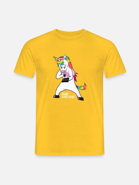 Linia Rave Unicorns Białe Logo 18+ - T-shirt męski - żółty