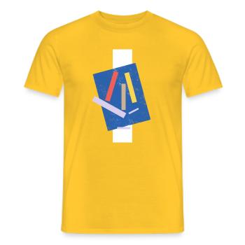 Artist's face - Men's T-Shirt - yellow - Front - AI Model Male 178 dark (178cm)