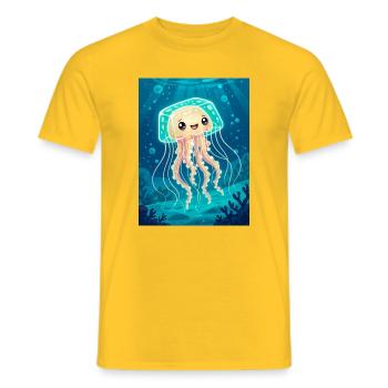 Box Jellyfish – deadly  in Australian tropica - Men's T-Shirt - yellow - Front - AI Model Male 178 dark (178cm)