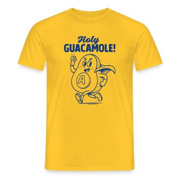 Heiliger Guacamole Avocado-Mascot - Männer T-Shirt - Gelb - Vorne - AI Model Male 178 dark (178cm)