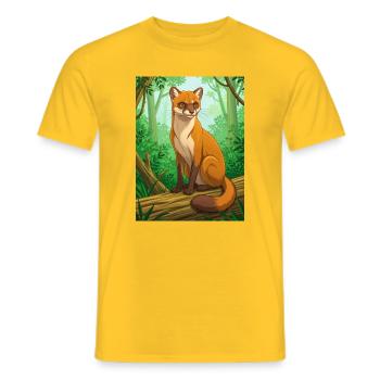 Fossa Elégante chasseresse de Madagascar, épurée, sile - T-shirt homme - jaune - Devant - AI Model Male 178 dark (178cm)