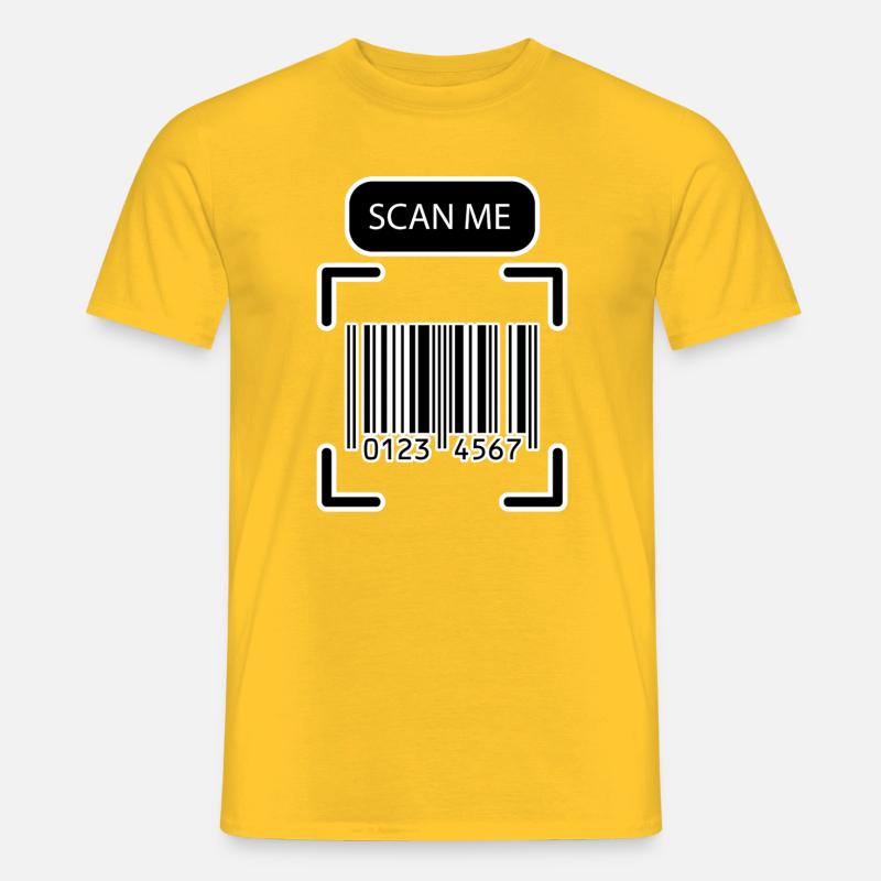 SCAN ME code-barres Funny Design - T-shirt homme - jaune