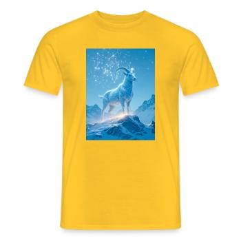 Ancient cosmic guardian ascending - Men's T-Shirt - yellow - Front - AI Model Male 178 dark (178cm)