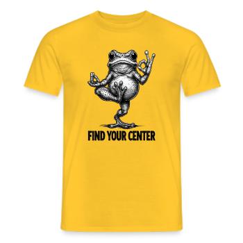 Finde deine Mitte – Yoga Frosch Illustration - Männer T-Shirt - Gelb - Vorne - AI Model Male 178 dark (178cm)
