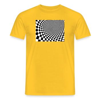 Black and White Square Tourbillon - Men's T-Shirt - yellow - Front - AI Model Male 178 dark (178cm)