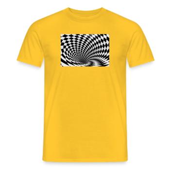 Vortex noir et blanc hypnotique - T-shirt homme - jaune - Devant - AI Model Male 178 dark (178cm)