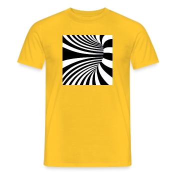 Monochrome Spiral Flux - T-shirt homme - jaune - Devant - AI Model Male 178 dark (178cm)