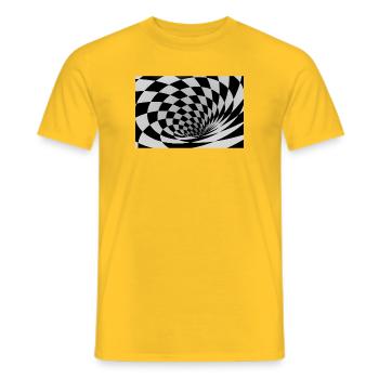 Hypnotische Schwarz-Weiß-Spirale - Männer T-Shirt - Gelb - Vorne - AI Model Male 178 dark (178cm)
