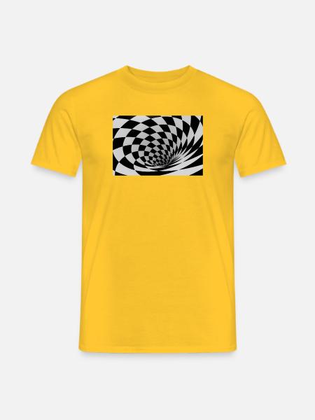 Hypnotic Black and White Spiral - Men's T-Shirt - yellow