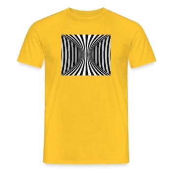 Tunnel Rayé Optique - T-shirt homme - jaune - Devant - AI Model Male 178 dark (178cm)
