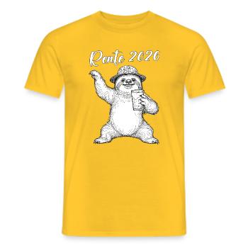 Sloth 2026 Sloth Retiree Lazy Colleague - Men's T-Shirt - yellow - Front - AI Model Male 178 dark (178cm)