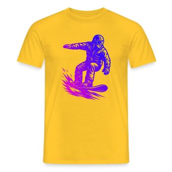 Lustiges Snowboard Motiv - Männer T-Shirt - Gelb - Vorne - AI Model Male 178 dark (178cm)
