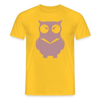 Angry Owl Minimal - Männer T-Shirt - Gelb - Vorne - AI Model Male 178 dark (178cm)