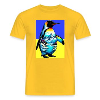 pingouin - T-shirt homme - jaune - Devant - AI Model Male 178 dark (178cm)