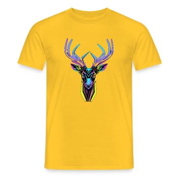 Neon-Hirschkopf - Männer T-Shirt - Gelb - Vorne - AI Model Male 178 dark (178cm)