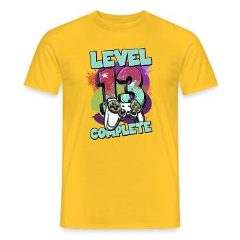 Niveau 13 Jeu complet Splash vieux de plusieurs années - T-shirt homme - jaune - Devant - AI Model Male 178 dark (178cm)