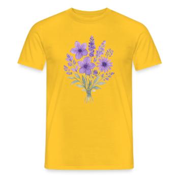 Lavender Watercolor Bouquet - Men's T-Shirt - yellow - Front - AI Model Male 178 dark (178cm)