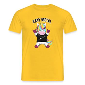 Reste Metal Licorne Rock - T-shirt homme - jaune - Devant - AI Model Male 178 dark (178cm)
