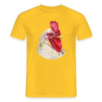 der Schönste Hahn Prachtexemplar Hahn im Korb - Männer T-Shirt - Gelb - Vorne - AI Model Male 178 dark (178cm)